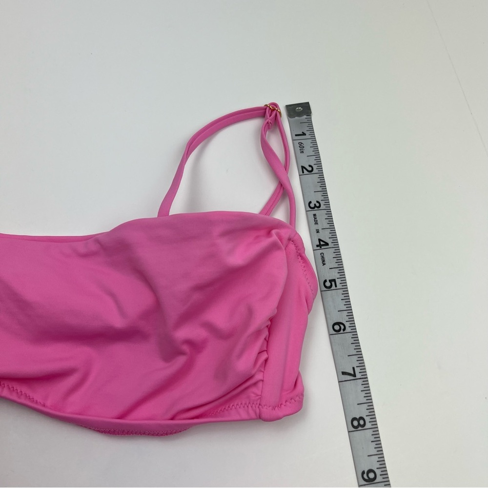 Melissa Odabash Pink Two‎ Piece Bikini Gold Accent Womens Size 8 Summer Vacation - Picture 10 of 13